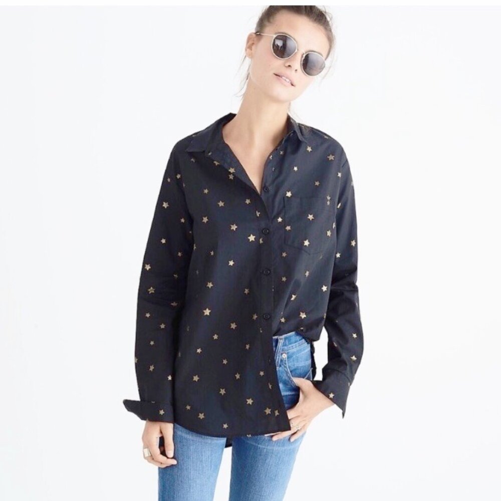 Madewell Oversized Ex-Boyfriend Star Button Down Shirt XS - Picture 2 of 5